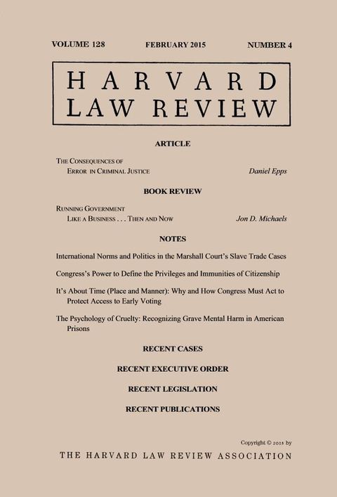 Harvard Law Review: Volume 128, Number 4 - February 2015(Kobo/電子書)