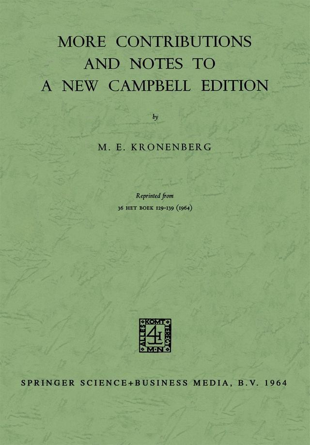  More Contributions and Notes to a New Campbell Edition(Kobo/電子書)