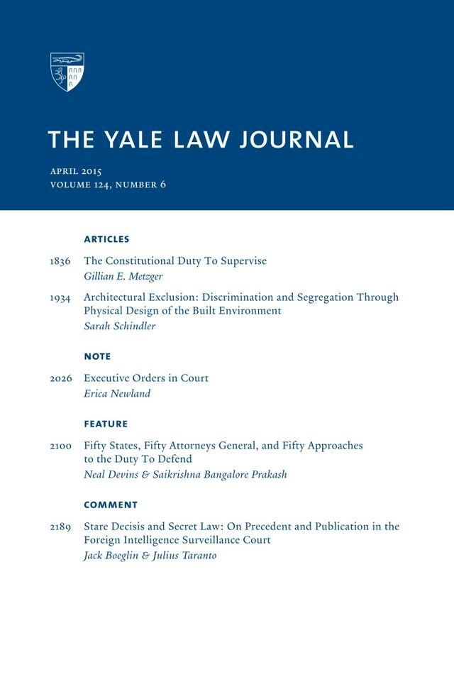  Yale Law Journal: Volume 124, Number 6 - April 2015(Kobo/電子書)