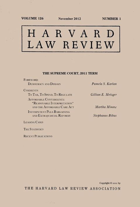 Harvard Law Review: Volume 126, Number 1 - November 2012(Kobo/電子書)