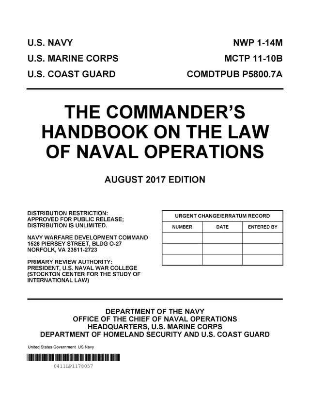  The Commander’s Handbook on the Law of Naval Operations August 2017 Edition NWP 1-14M MCTP 11-10B COMDTPUB P5800.7A(Kobo/電子書)