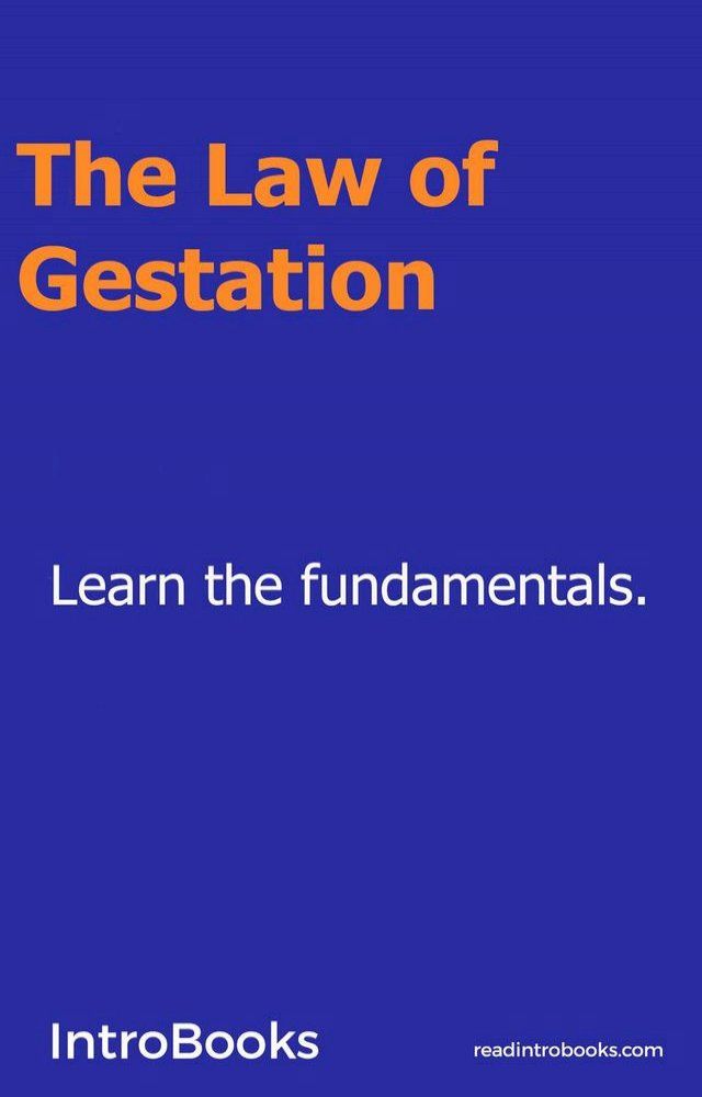  The Law of Gestation(Kobo/電子書)