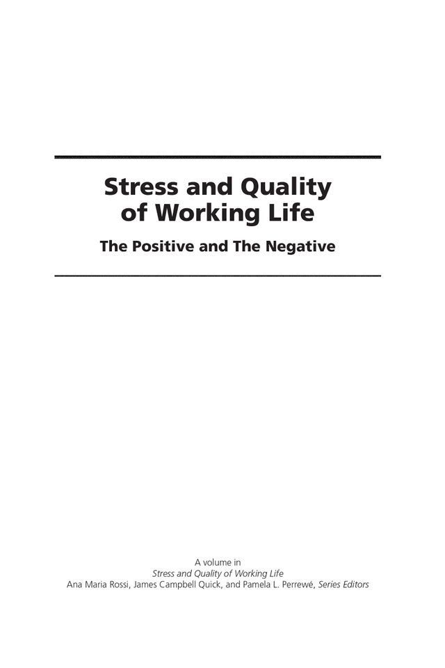  Stress and Quality of Working Life(Kobo/電子書)