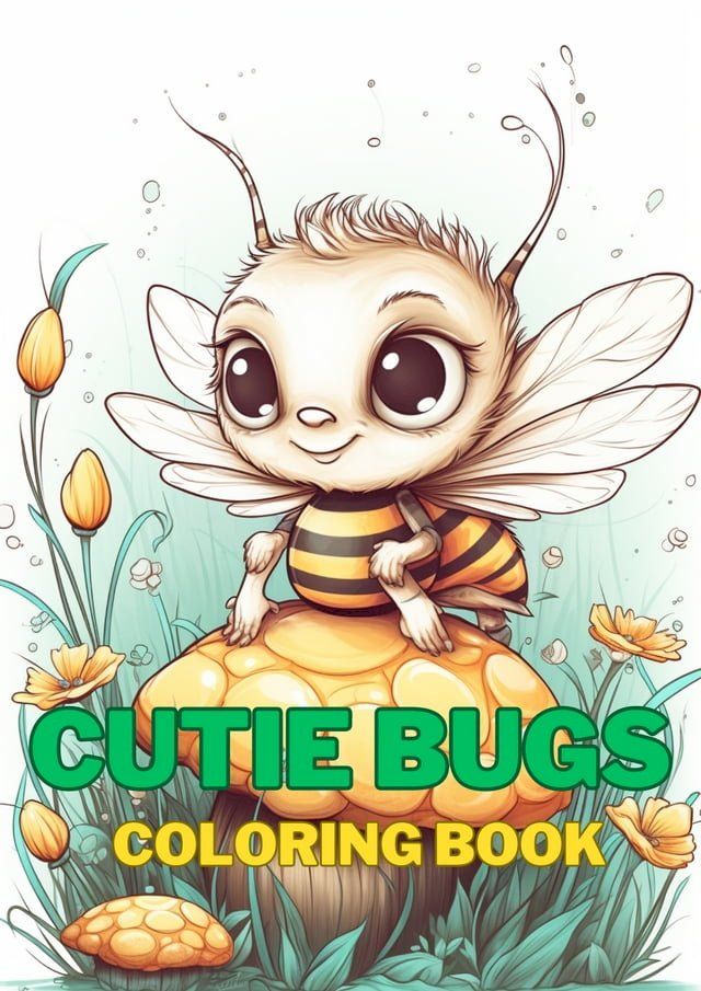  20 Cutie Bugs Fantasy Insect Cartoon Coloring Book, Adults + kids- Instant Download - Grayscale Coloring Page - Gift, Printable PDF(Kobo/電子書)