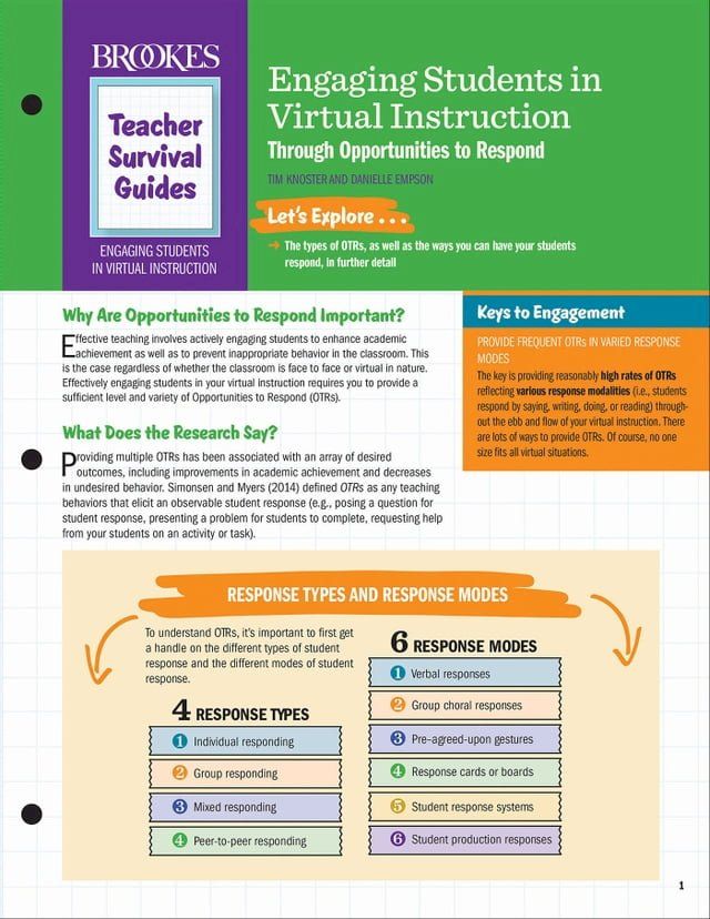  Engaging Students in Virtual Instruction through Opportunities to Respond(Kobo/電子書)