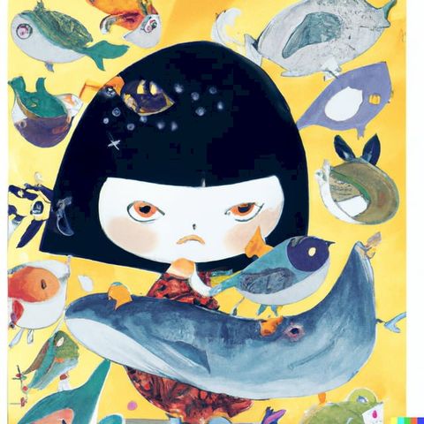 little girl and honeybee,fish,whale,owl,bull children's tale(Kobo/電子書)