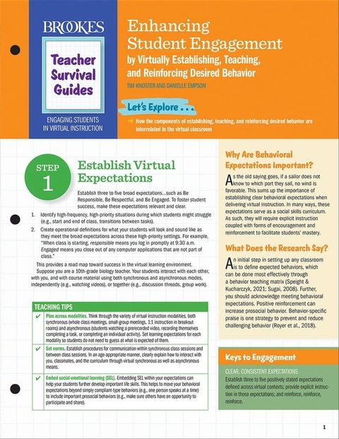 Enhancing Student Engagement by Virtually Establishing, Teaching, and Reinforcing Desired Behavior(Kobo/電子書)