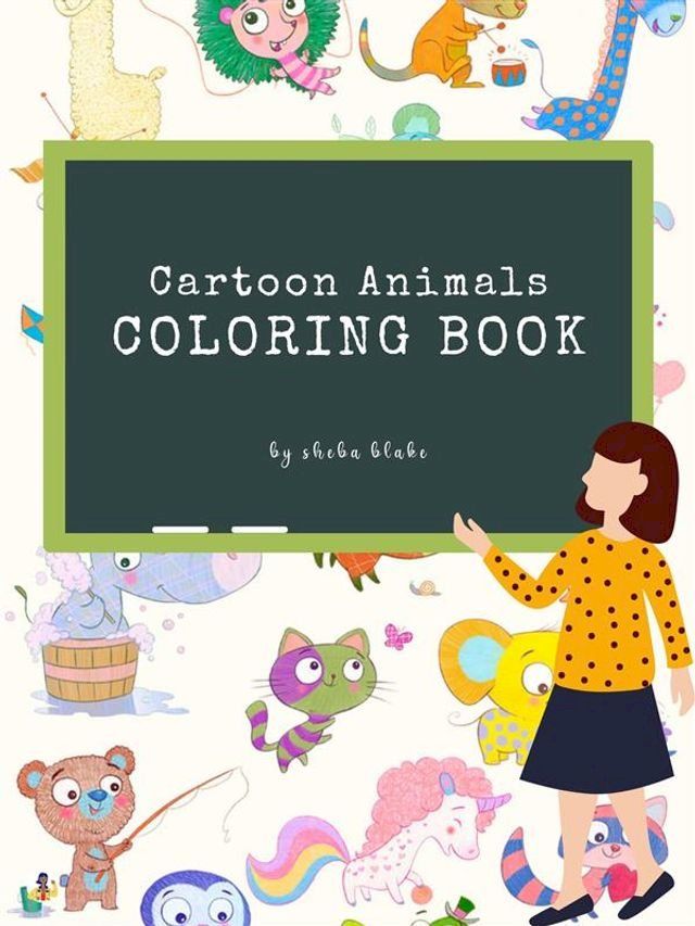  Cartoon Animals Coloring Book for Kids Ages 3+ (Printable Version)(Kobo/電子書)