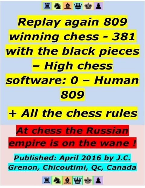 Replay 809 Winning Chess - 381 With the Black Pieces - High Chess Software : 0 - Human : 809 ; + All the Chess Rules(Kobo/電子書)