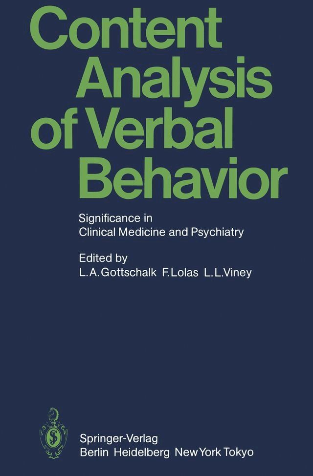  Content Analysis of Verbal Behavior(Kobo/電子書)