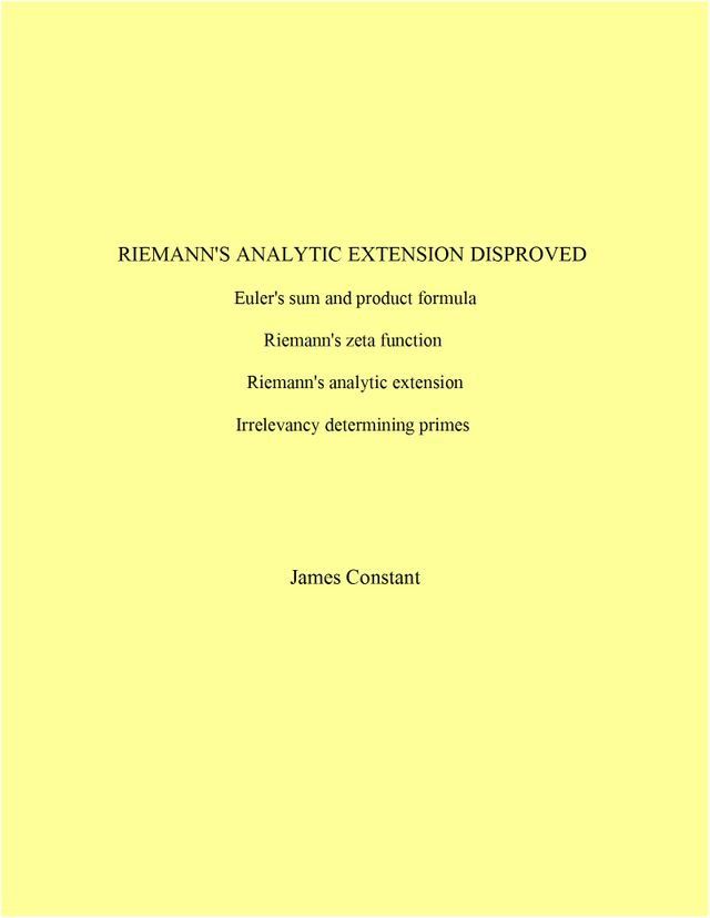  Riemann's Analytic Expression Disproved(Kobo/電子書)