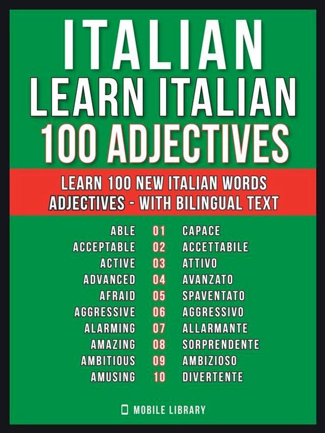  Italian - Learn Italian - 100 Adjectives(Kobo/電子書)