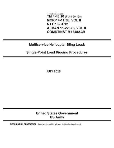 Technical Manual TM 4-48.10 (FM 4-20.198, MCRP 4-11.3E VOL II, NTTP 3-04.12, AFMAN 11-223 (1) VOL II, COMDTINST M13482.3B): Multiservice Helicopter Sling Load: Single-Point Load Rigging Procedures July 2013(Kobo/電子書)