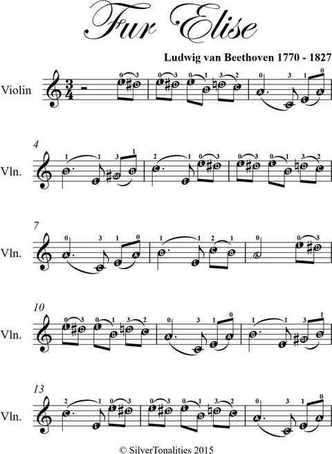 Fur Elise Easy Violin Sheet Music(Kobo/電子書)