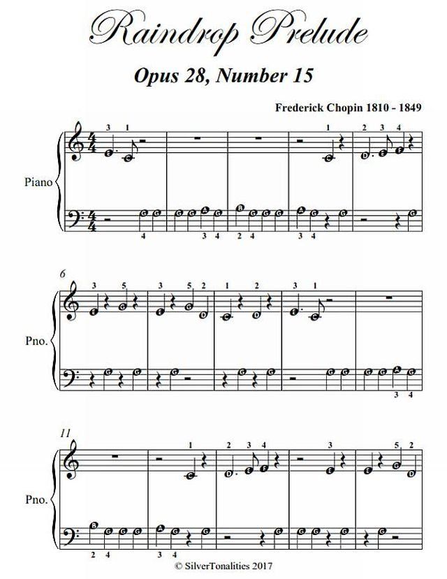  Raindrop Prelude Opus 28 Number 15 Beginner Piano Sheet Music(Kobo/電子書)