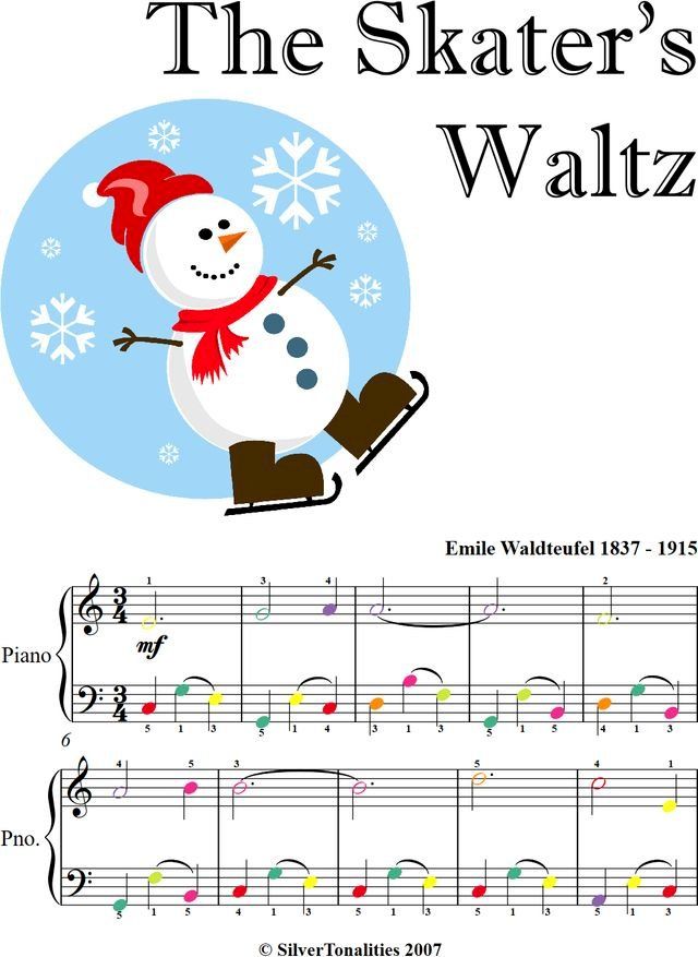  Skater's Waltz Easiest Piano Sheet Music with Colored Notes(Kobo/電子書)