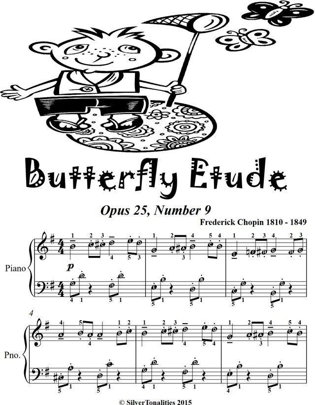  Butterfly Etude Opus 25 Number 9 Easy Piano Sheet Music Tadpole Edition(Kobo/電子書)