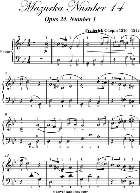 Mazurka Number 14 Easy Piano Sheet Music(Kobo/電子書)