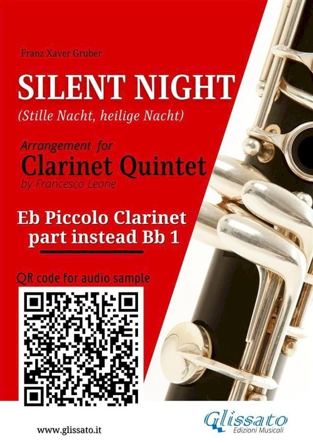  Eb piccolo (instead Bb Clarinet 1) part of "Silent Night" for Clarinet Quintet/Ensemble(Kobo/電子書)