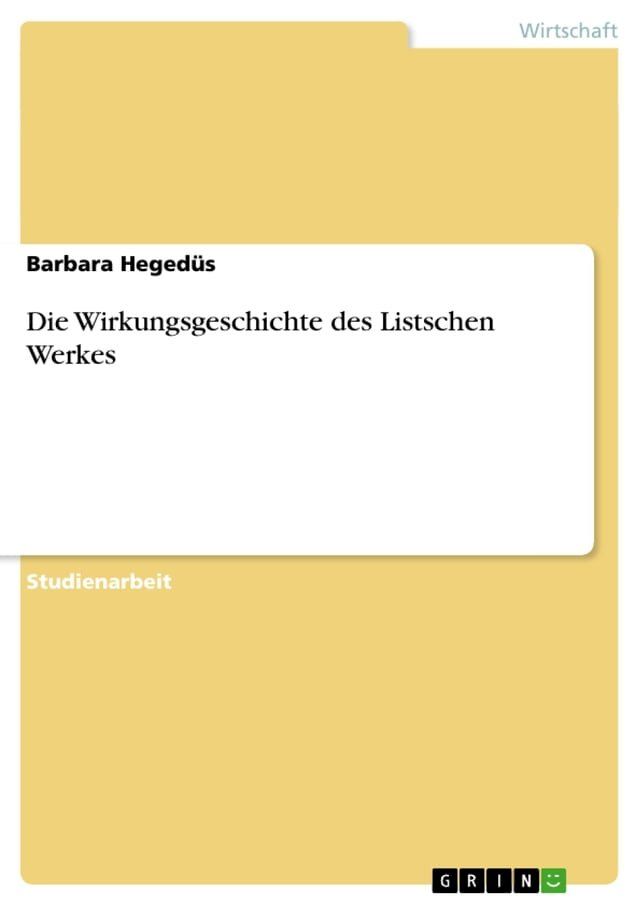  Die Wirkungsgeschichte des Listschen Werkes(Kobo/電子書)