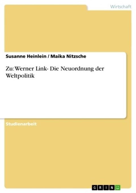 Zu: Werner Link- Die Neuordnung der Weltpolitik(Kobo/電子書)