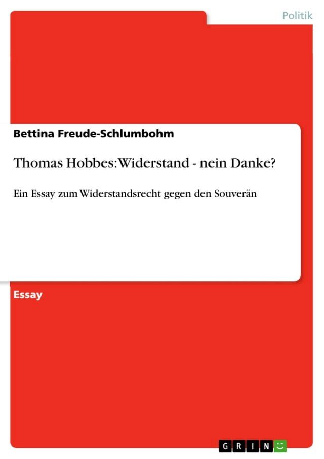  Thomas Hobbes: Widerstand - nein Danke?(Kobo/電子書)