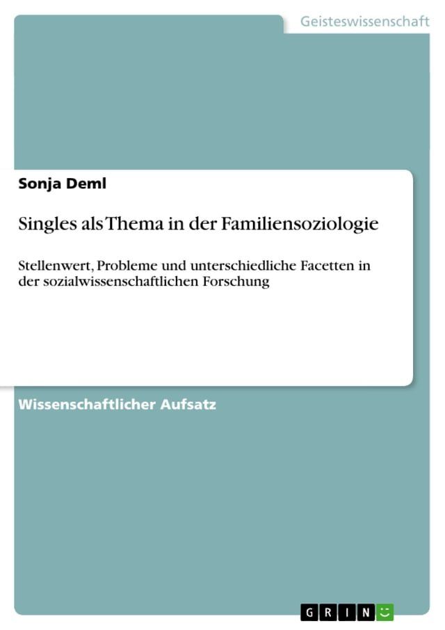  Singles als Thema in der Familiensoziologie(Kobo/電子書)