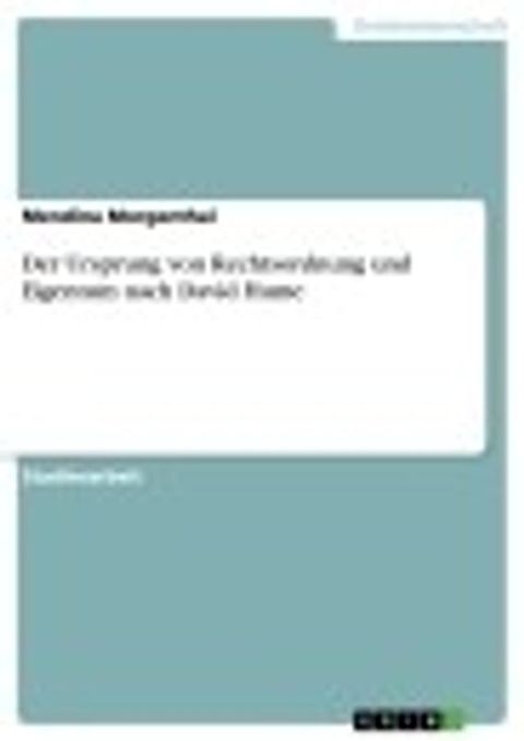 Der Ursprung von Rechtsordnung und Eigentum nach David Hume(Kobo/電子書)