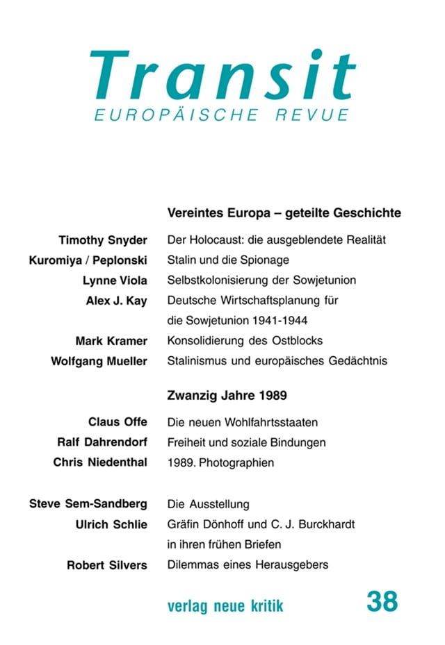  Transit 38. Europäische Revue(Kobo/電子書)