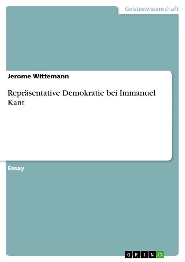  Repräsentative Demokratie bei Immanuel Kant(Kobo/電子書)