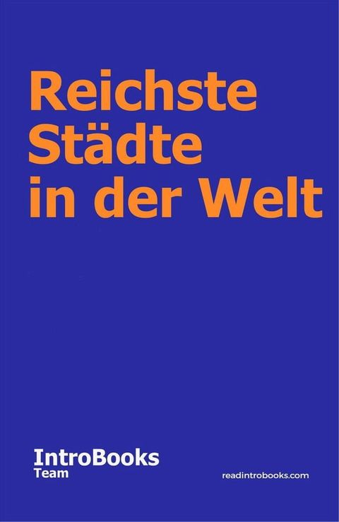 Reichste Städte in der Welt(Kobo/電子書)