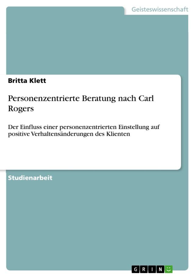  Personenzentrierte Beratung nach Carl Rogers(Kobo/電子書)