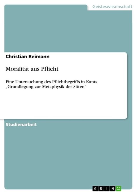 Moralit&auml;t aus Pflicht(Kobo/電子書)