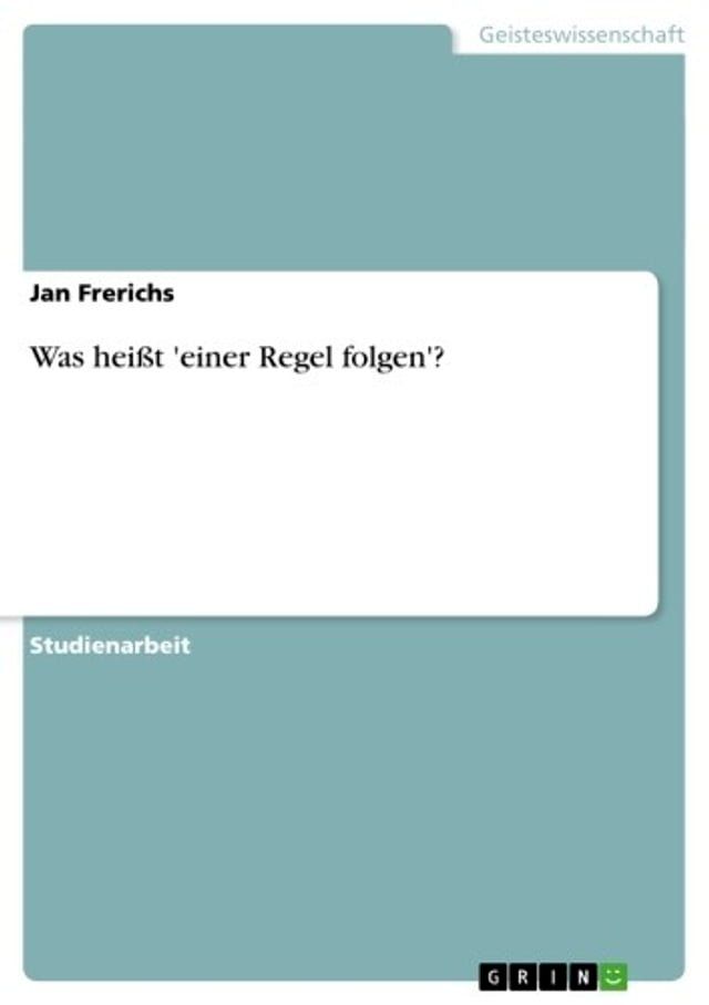  Was hei&szlig;t 'einer Regel folgen'?(Kobo/電子書)