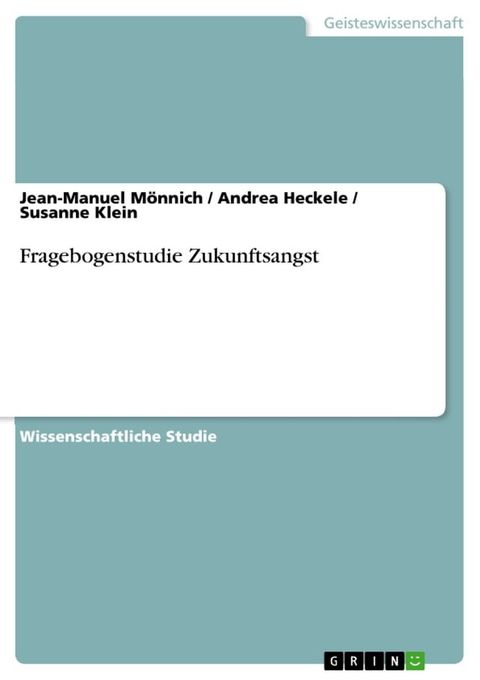 Fragebogenstudie Zukunftsangst(Kobo/電子書)