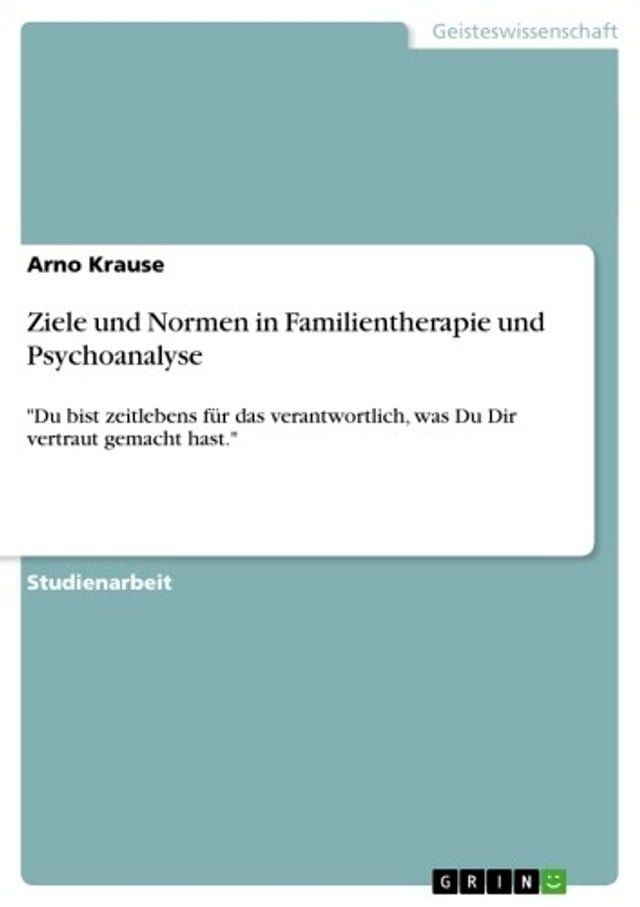  Ziele und Normen in Familientherapie und Psychoanalyse(Kobo/電子書)