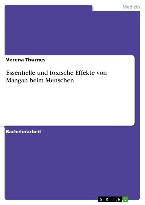 Essentielle und toxische Effekte von Mangan beim Menschen(Kobo/電子書)