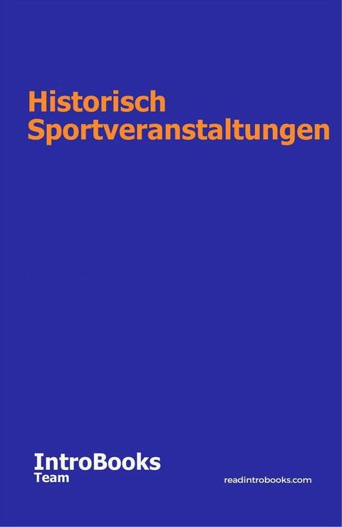 Historisch Sportveranstaltungen(Kobo/電子書)