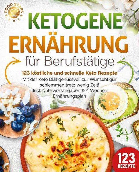 Ketogene Ernährung für Berufstätige - 123 köstliche und schnelle Keto Rezepte: Mit der Keto Diät genussvoll zur Wunschfigur schlemmen trotz wenig Zeit! Inkl. Nährwertangaben & 4 Wochen Ernährungsplan(Kobo/電子書)