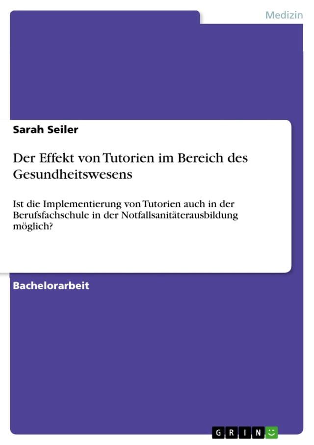  Der Effekt von Tutorien im Bereich des Gesundheitswesens(Kobo/電子書)