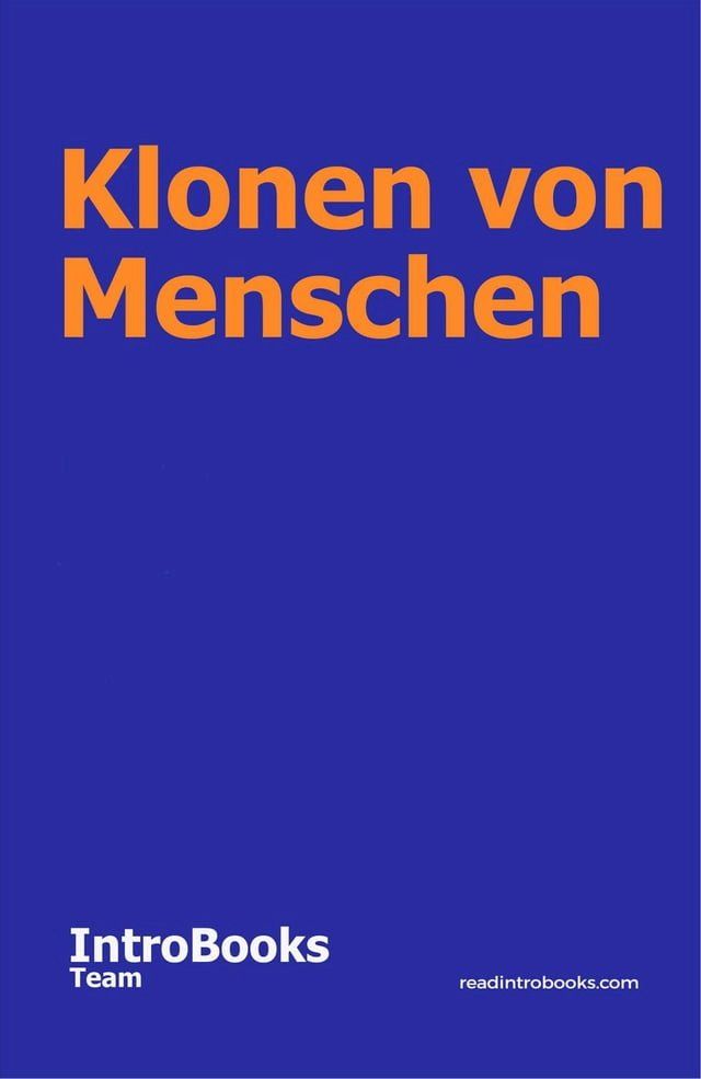  Klonen von Menschen(Kobo/電子書)