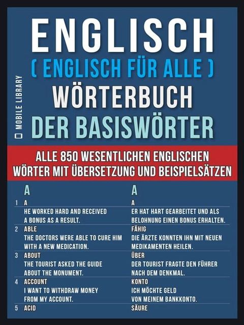 Englisch ( Englisch für Alle ) Wörterbuch der Basiswörter(Kobo/電子書)