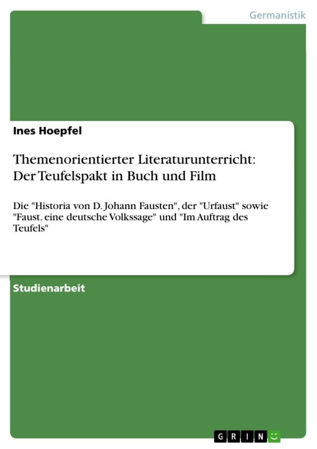  Themenorientierter Literaturunterricht: Der Teufelspakt in Buch und Film(Kobo/電子書)