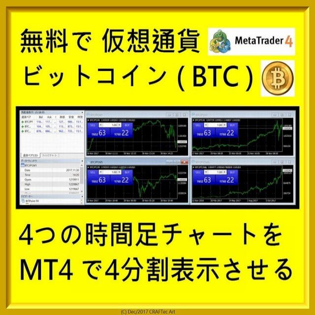  『 無料で 仮想通貨 ビットコイン ( BITCOIN ) の4つの時間足チャートを MT4 で4分割表示させる方法 』 - 全18手順 / 30分 ...(Kobo/電子書)