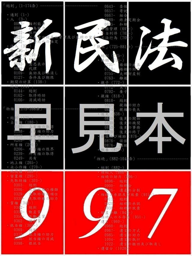  「 民法 早見本 997 」　- for 司法試験 司法書士 行政書士 公認会計士 不動産鑑定士 -(Kobo/電子書)