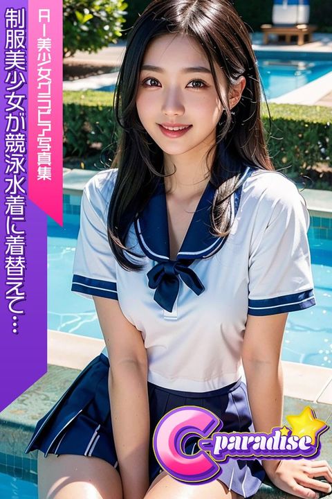 制服美少女が競泳水着に着替えて…　AI美少女グラビア写真集【C-Paradise】(Kobo/電子書)