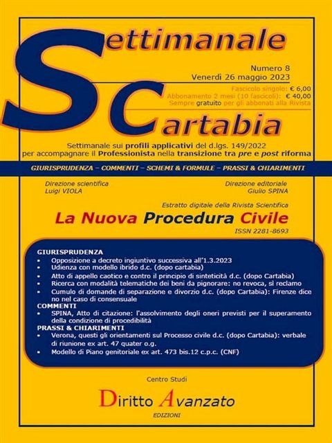 SETTIMANALE CARTABIA n. 8 - Venerdì 26.5.2023(Kobo/電子書)