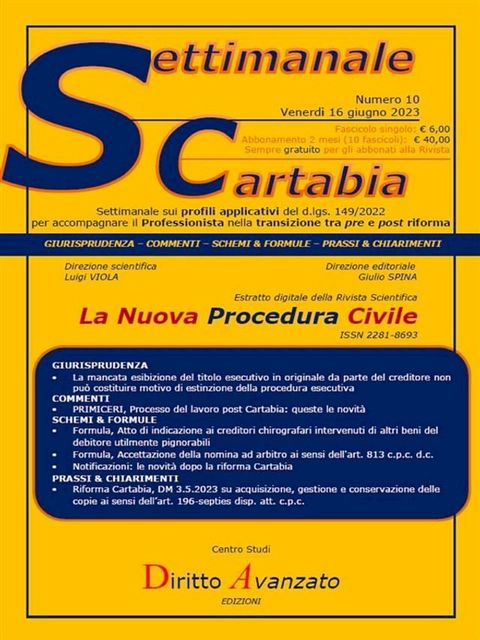 SETTIMANALE CARTABIA n. 10 - Venerdì 16.6.2023(Kobo/電子書)