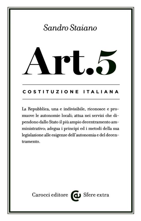 Costituzione italiana: articolo 5(Kobo/電子書)