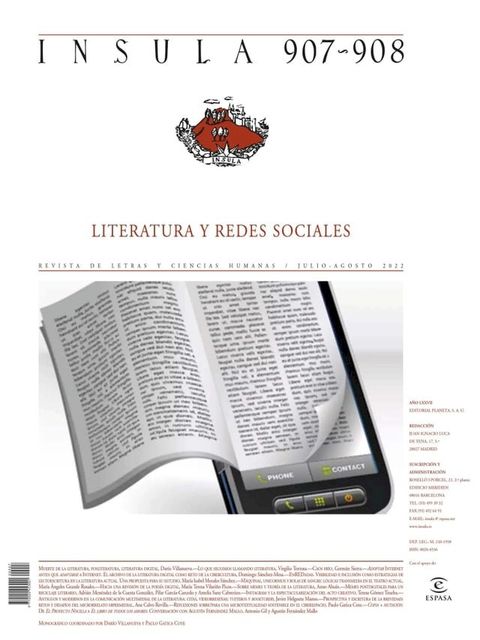 Literatura y redes sociales (&Iacute;nsula n° 907/908, julio/agosto de 2022)(Kobo/電子書)